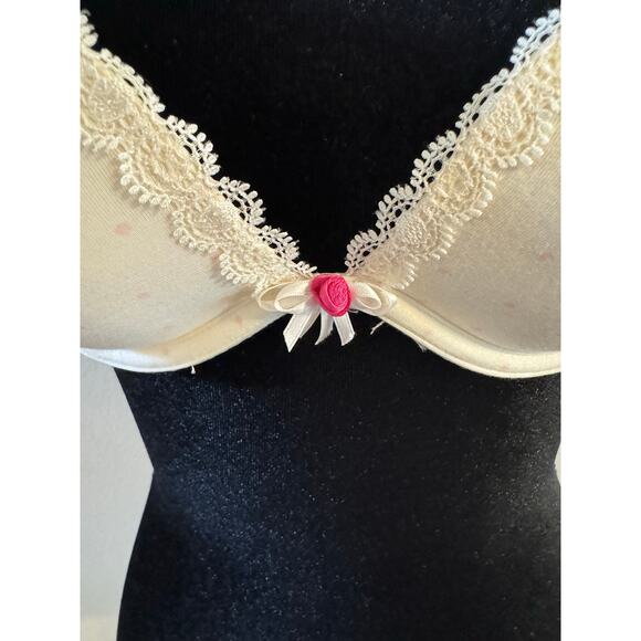 NWT Victoria’s Secret Padded Demi Bra Size 34A Ivory/Pink Polka Dot - Picture 6 of 7